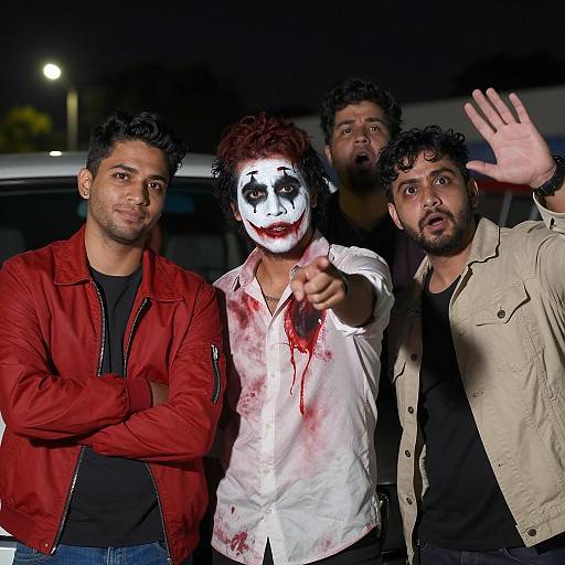 Dramatic Nighttime Scene with Men