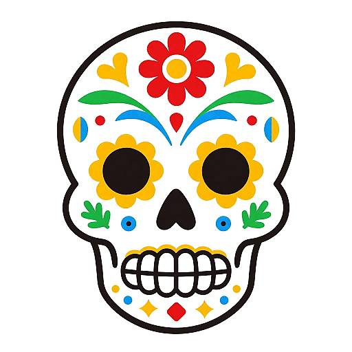 Ornate Sugar Skull Celebration Art