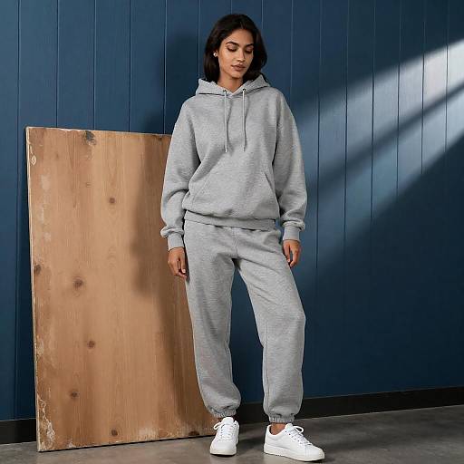 Woman in Gray Hoodie and Sweatpants