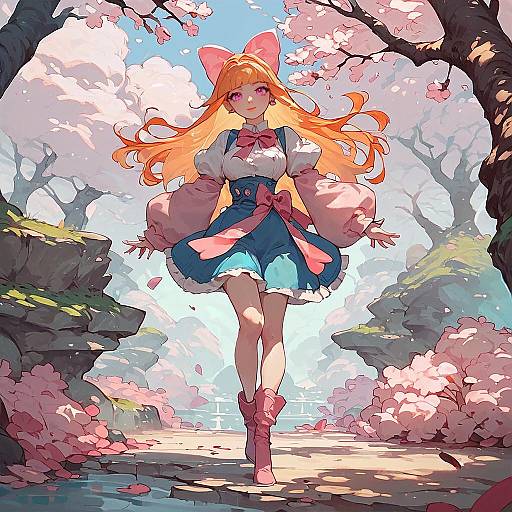 Anime Girl Blossom Full Body