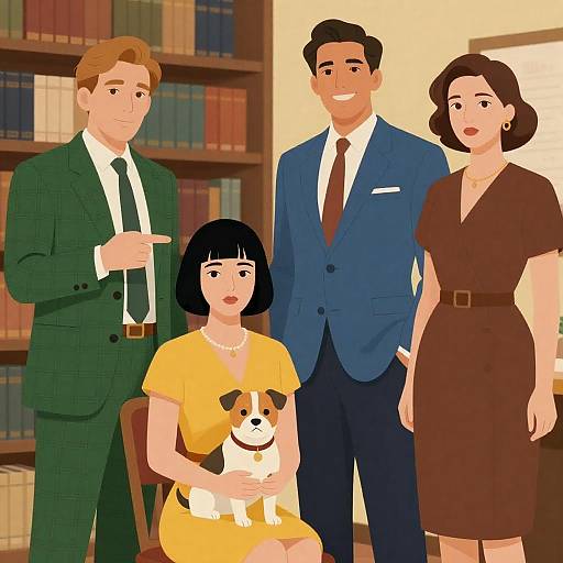 Mid-Century Movie Poster in a Library