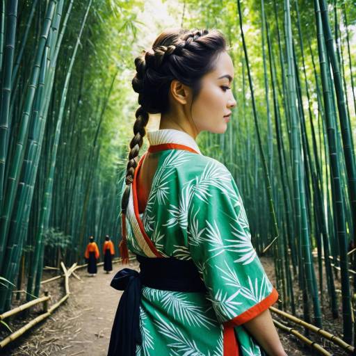 Festival Dancer in Vibrant Phoenix Kimono