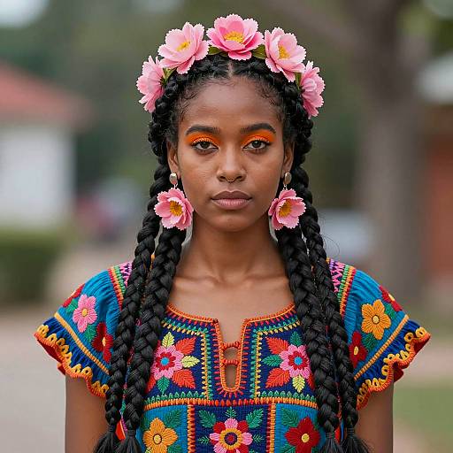 Vibrant Portrait of a Stylish Woman