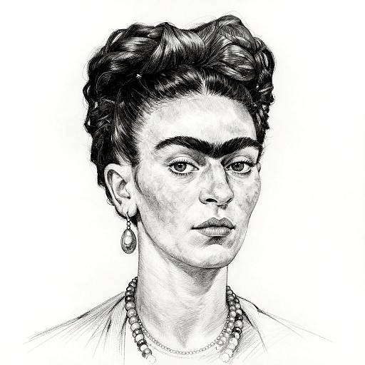 Frida Kahlo Inspired Pencil Portrait