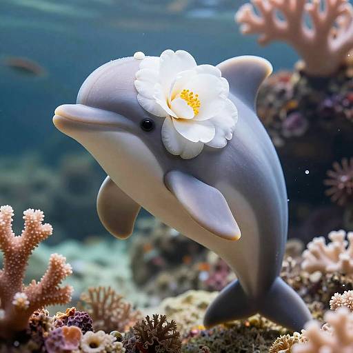 Playful Dolphin-Shaped Camellia Bloom