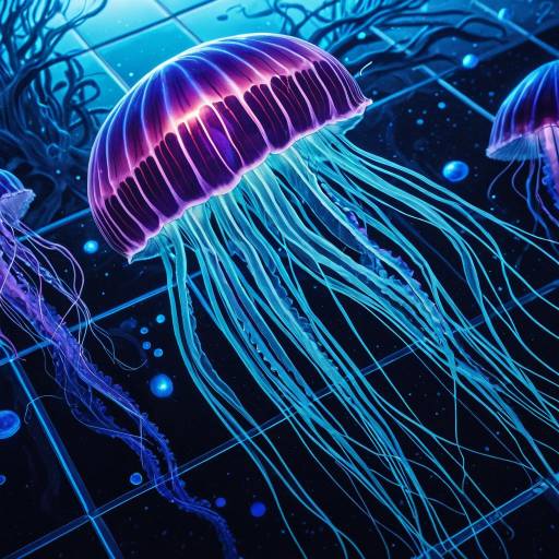 Dynamic 3D Bioluminescent Jellyfish Art
