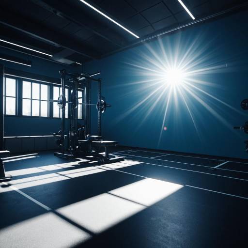 Modern Gym Interior with Dramatic Lighting