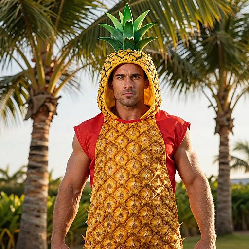 Muscular Man in Pineapple Costume