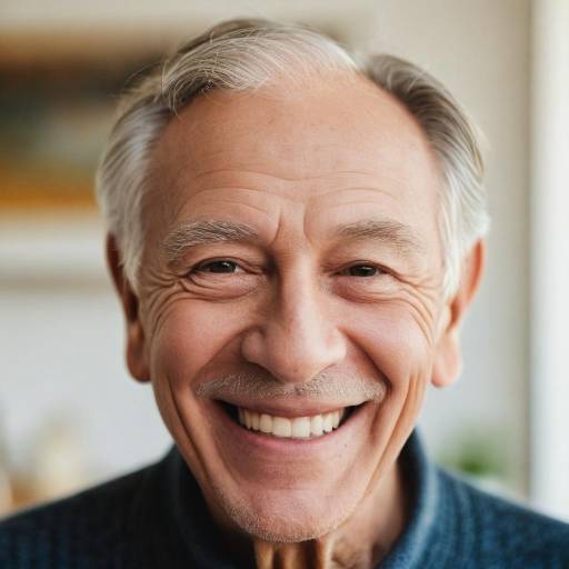Joyful Elderly Man Portrait in Home