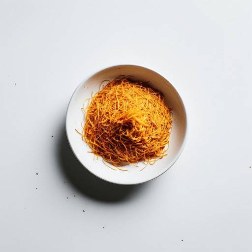 Saffron Threads in White Bowl