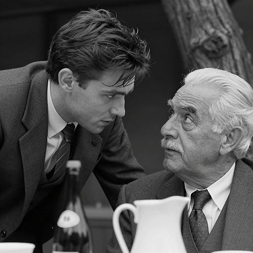 Intense Close-Up of Men in Suits