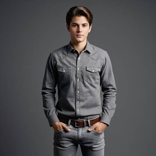 Realistic Male in Grey Attire Portrait