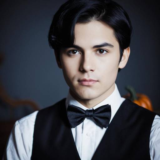 Young Man in Formal Wear with Halloween Makeup