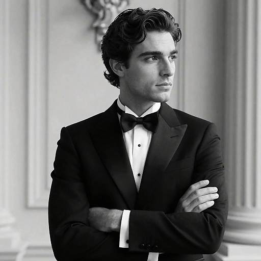 Elegant Black-and-White Portrait of a Man
