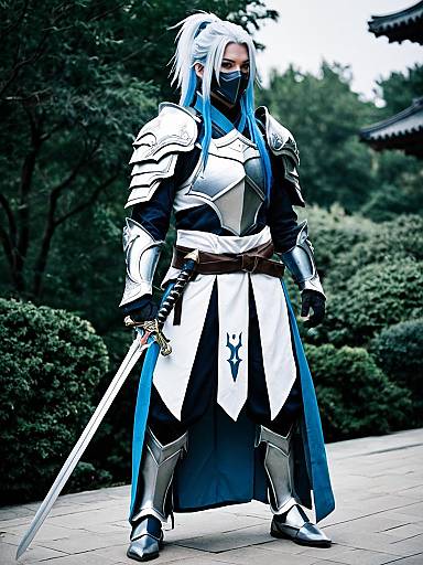 Cosplay photo of hakumen. Costume clothes