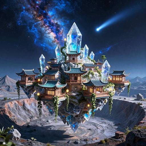 Crystalline Floating Village by Nebula
