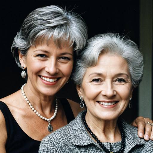 Elegant Old Woman with Short Hairstyle