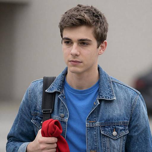 Casual Portrait of Young Man in Denim