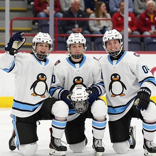 Celebrating Hockey: Female Players with Penguin