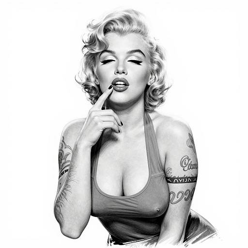 Vintage Pin-Up Tattooed Blonde Beauty