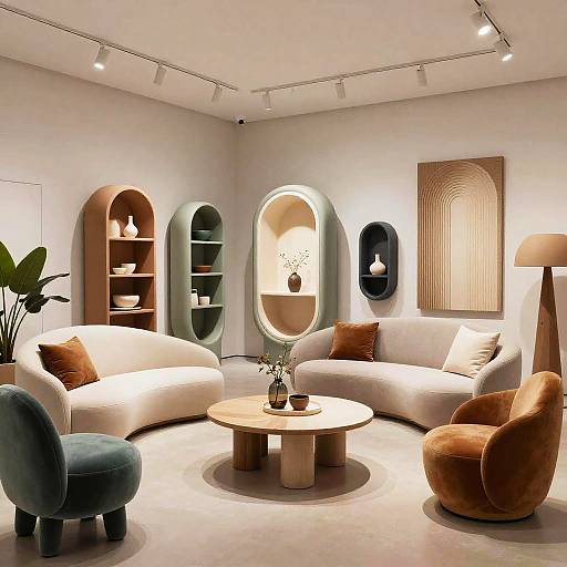 AI-Designed Futuristic Furniture Showroom