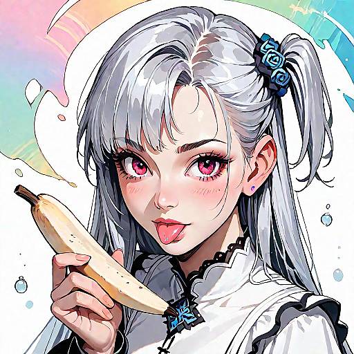 Ultra-Detailed Anime Maid with Banana