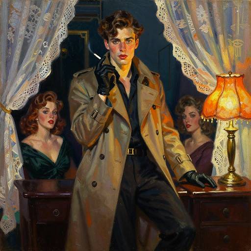 Brooding 1940s Poet Pin-Up Portrait