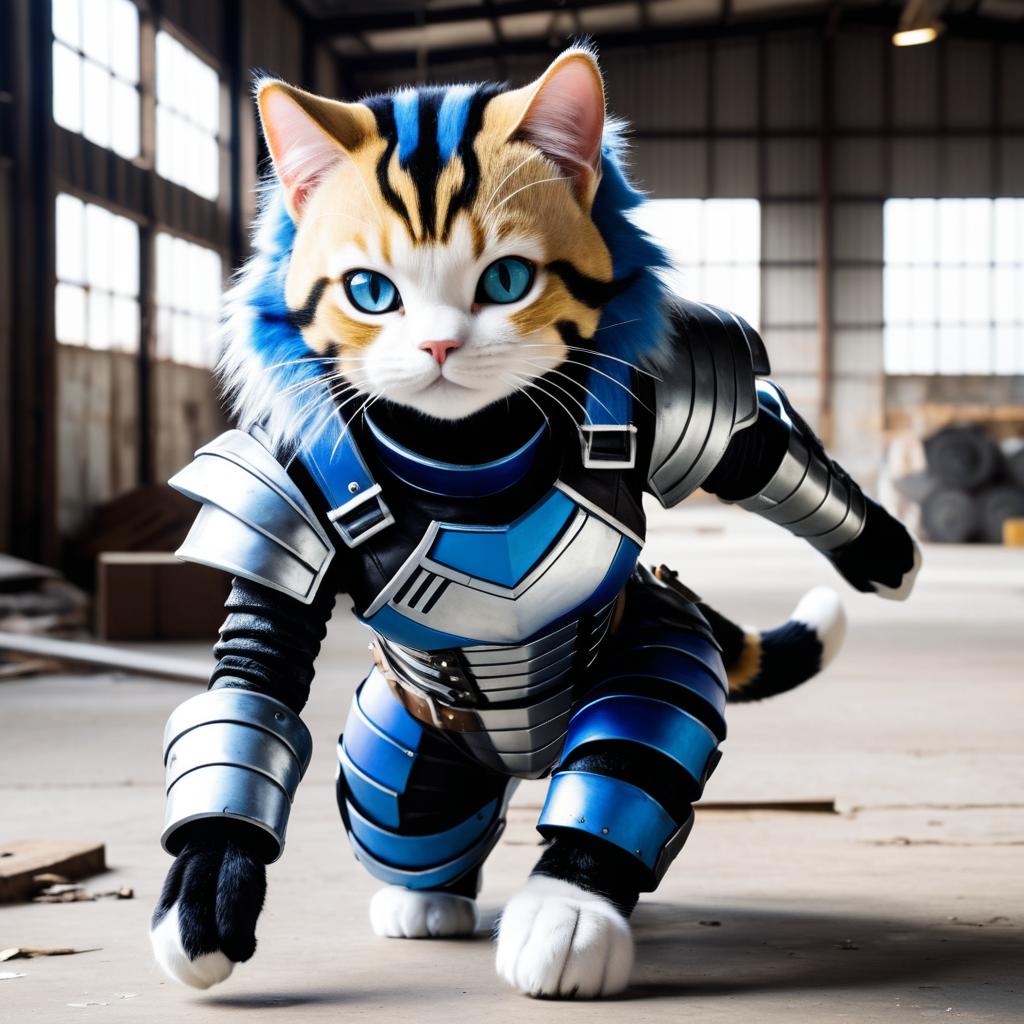 Feline Android 18 in Abandoned Warehouse