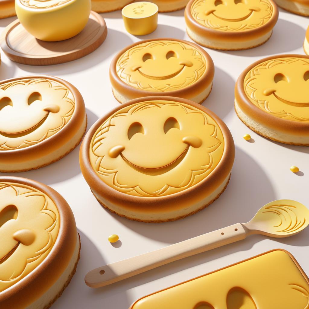 Whimsical Bread Art with Smiley Face