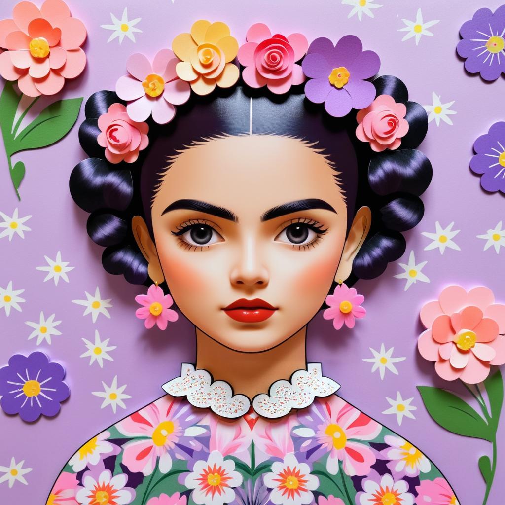 Floral Portrait Inspired by Frida Kahlo