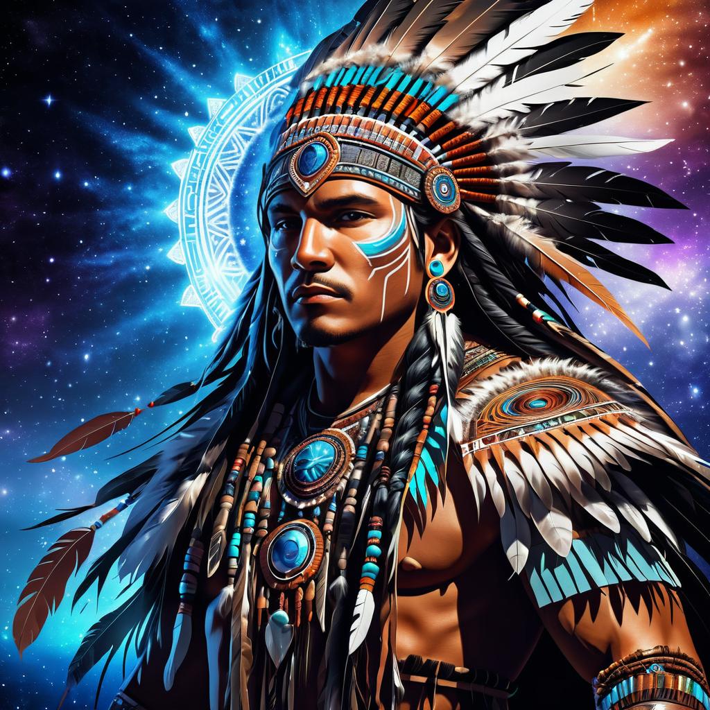 Intricate Native American Shaman Fantasy Art