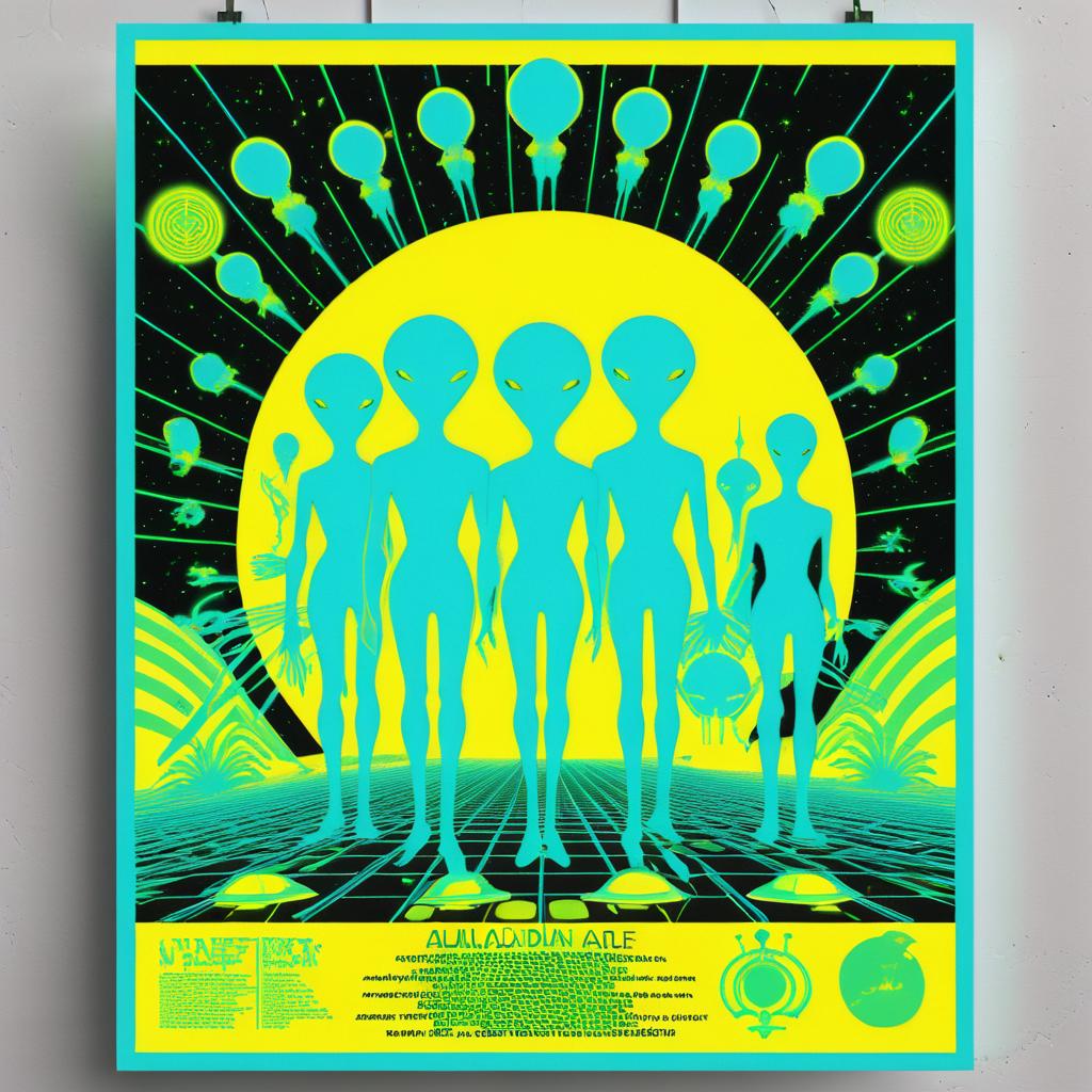 Vibrant Alien Acid House Rave Poster