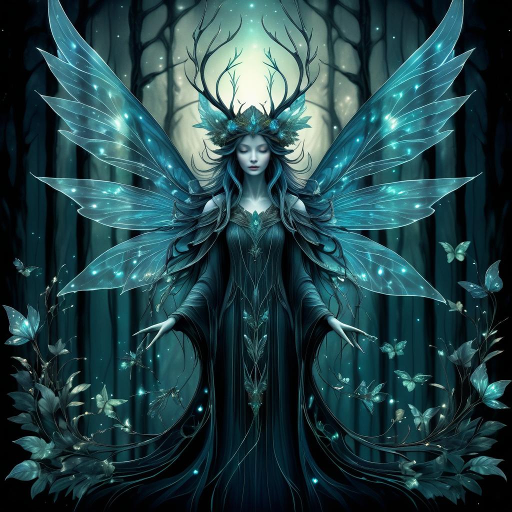 Serene Forest Spirit with Bioluminescence