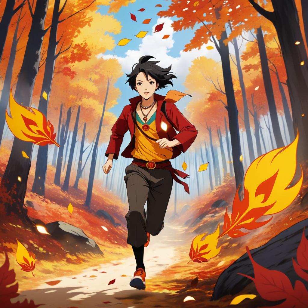 Whimsical Anime Adventure in Autumn