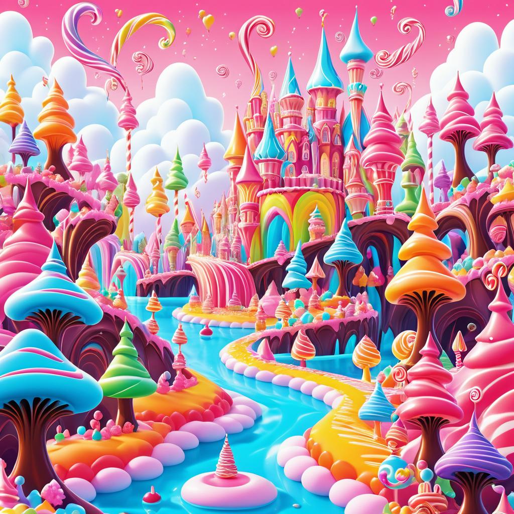 Whimsical Candy Land Adventure Illustration