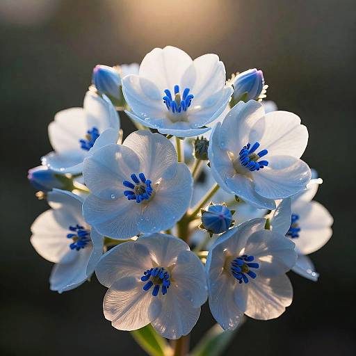 Ethereal Blue and White Flower Bouquet