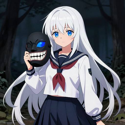 Anime Girl with Ha-Class Destroyer Mask