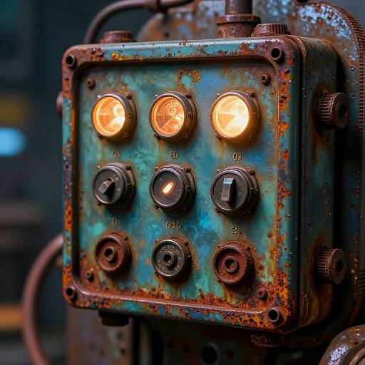 Rusted Sci-Fi Industrial Control Panel