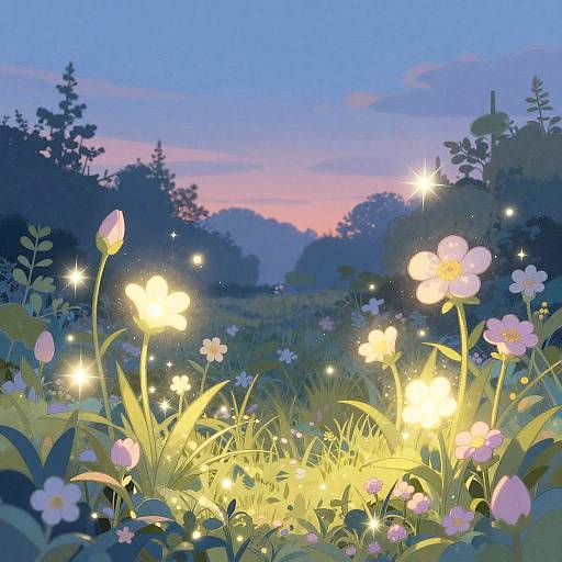 Whimsical Fairy Garden at Twilight