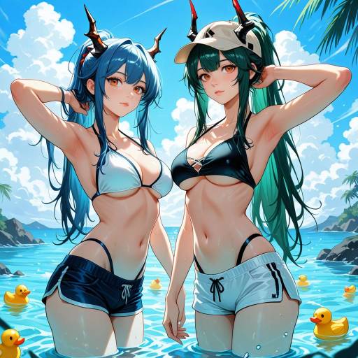 Ch'en and Friends in Swimwear