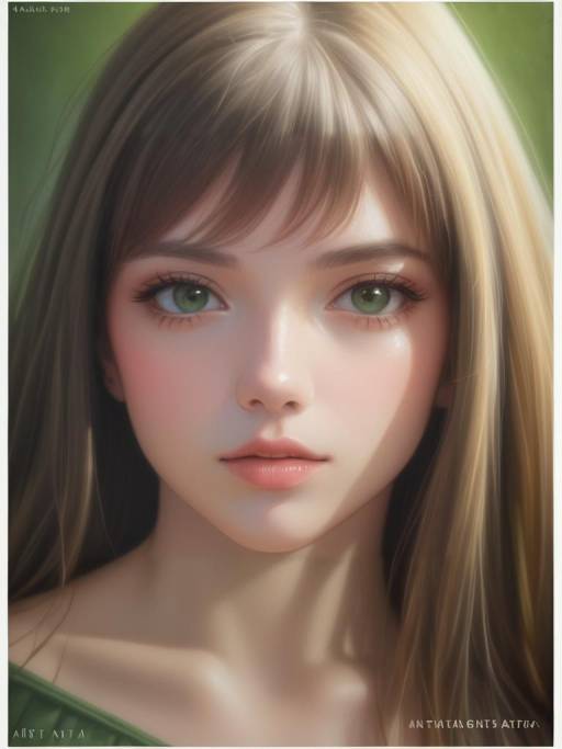 Realistic Portrait of Smiling Girl