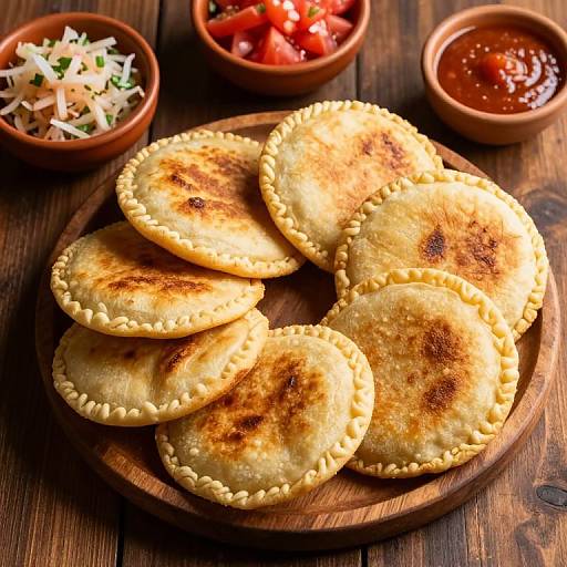 Artistic Overhead View of Pupusas