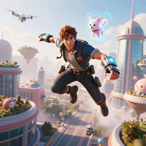 Petite Inventor-Hero in Solarpunk City