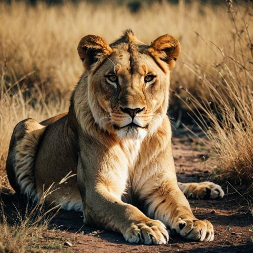 Majestic Lioness in African Savannah