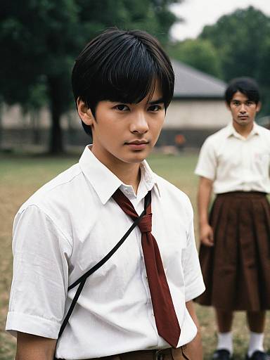 Young Students in BAPS School Uniforms Outdoors