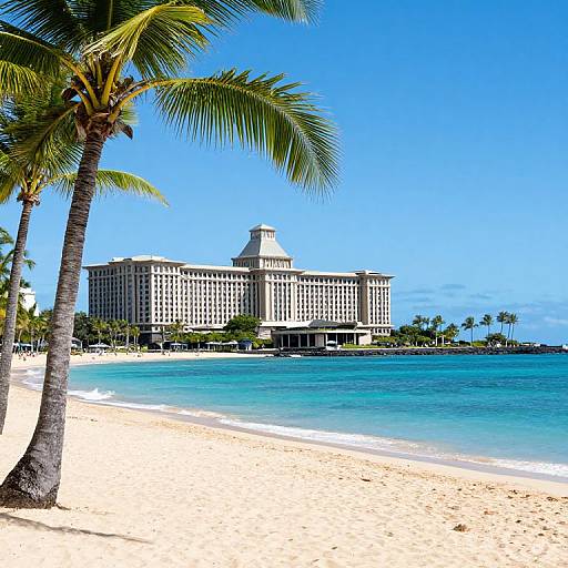 Hungarian Parliament on Tropical Shore