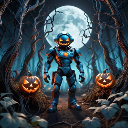 Vibrant 3D Space Ranger in Enchanted Forest