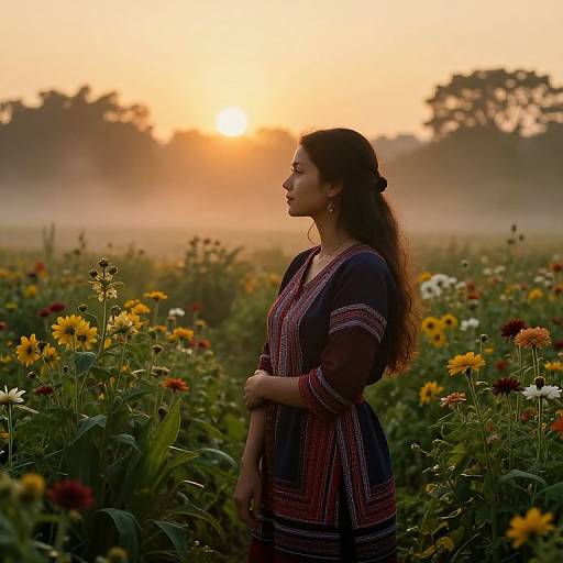 Cuclilla Pose in Lush Garden
