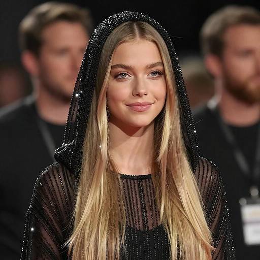 Portrait of Woman in Beaded Hood