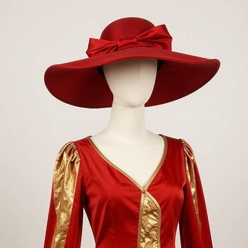 Mannequin in Red and Gold Outfit